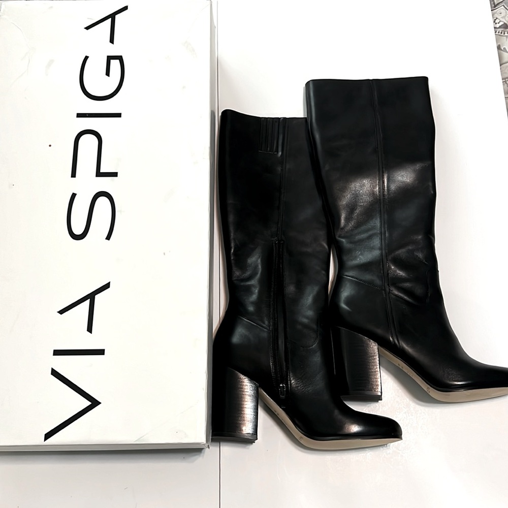 NEW Via Spiga Beckett Leather Knee High Boot women’s 10